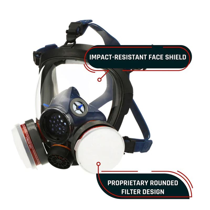 PD-100 Full Face Respirator Gas Mask with Organic Vapor and Particulate Filtration, , large image number 6